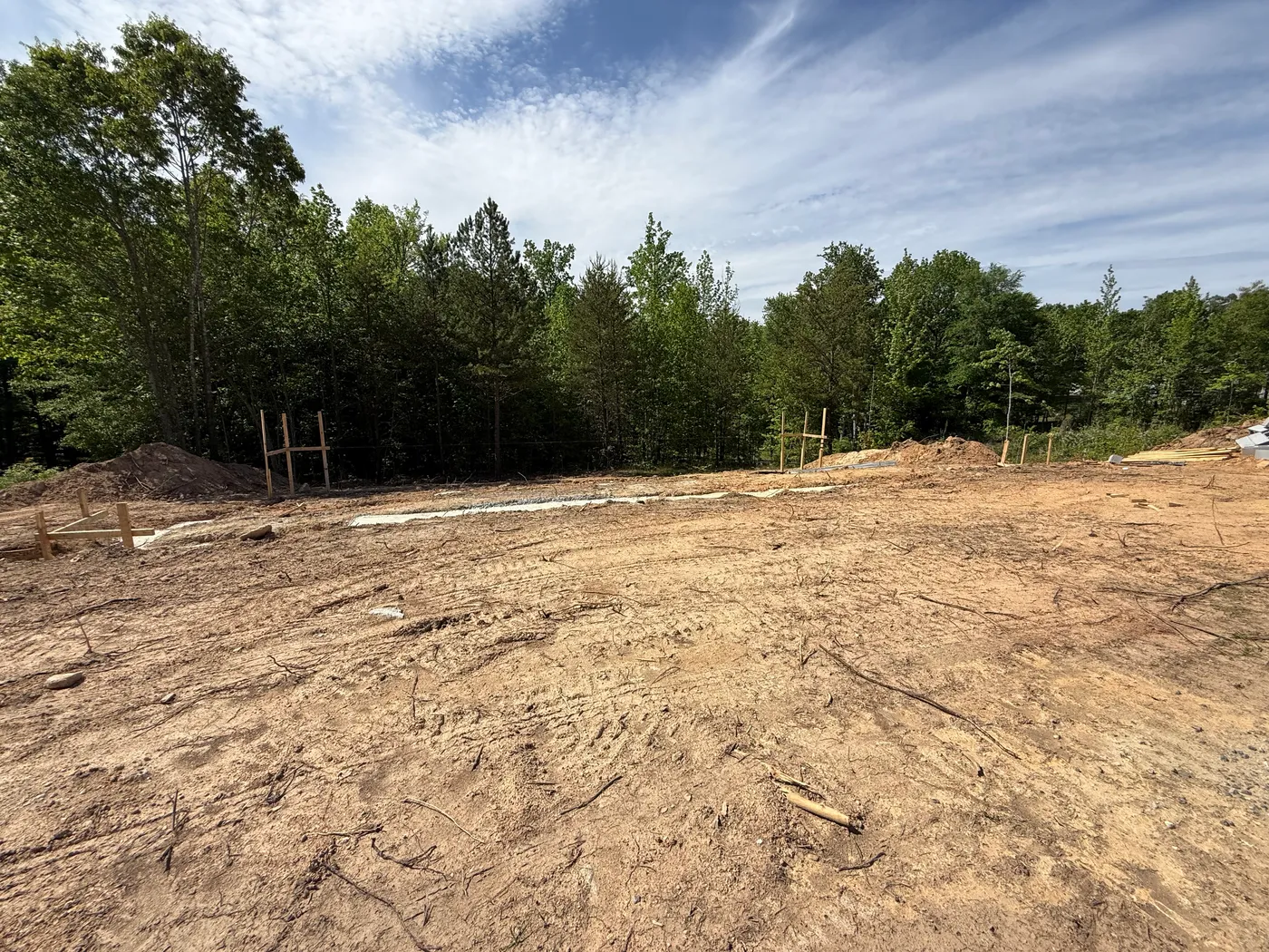Dayton lot is cleared & footers poured.  