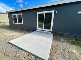 Paved back patio.