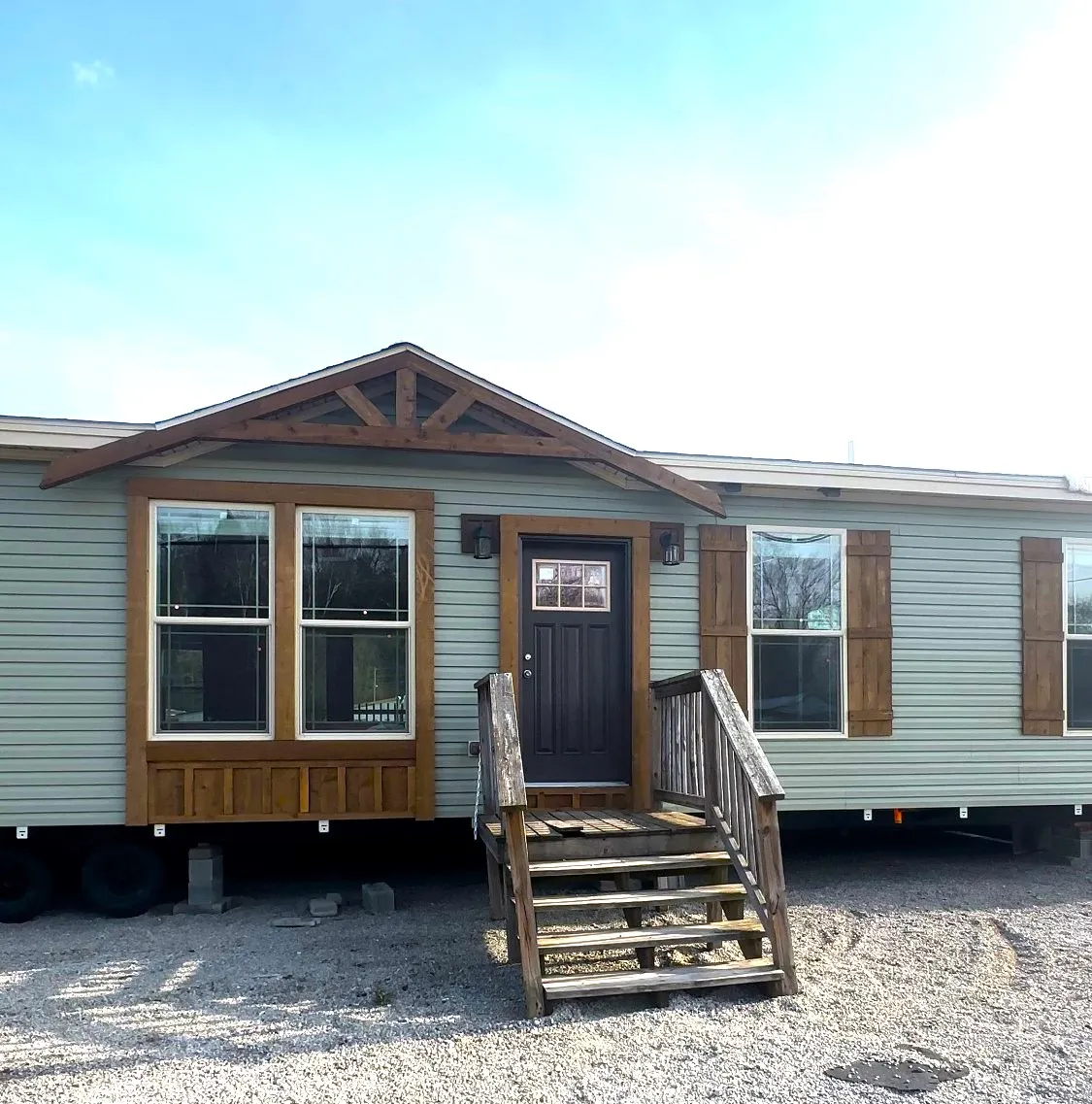 Deer Valley Modular Home Now Available! Cedar accents add to the beauty of this front exterior.