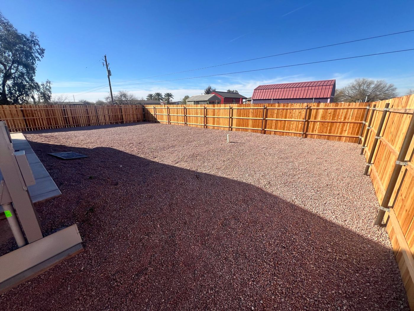fenced yard