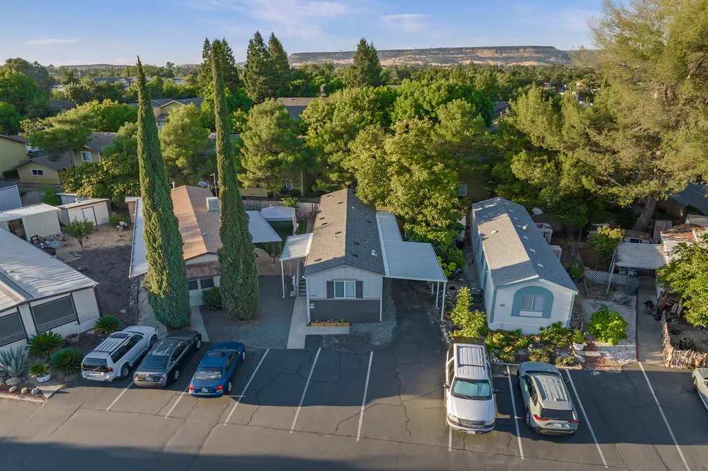 Aerial view of home & additional parking