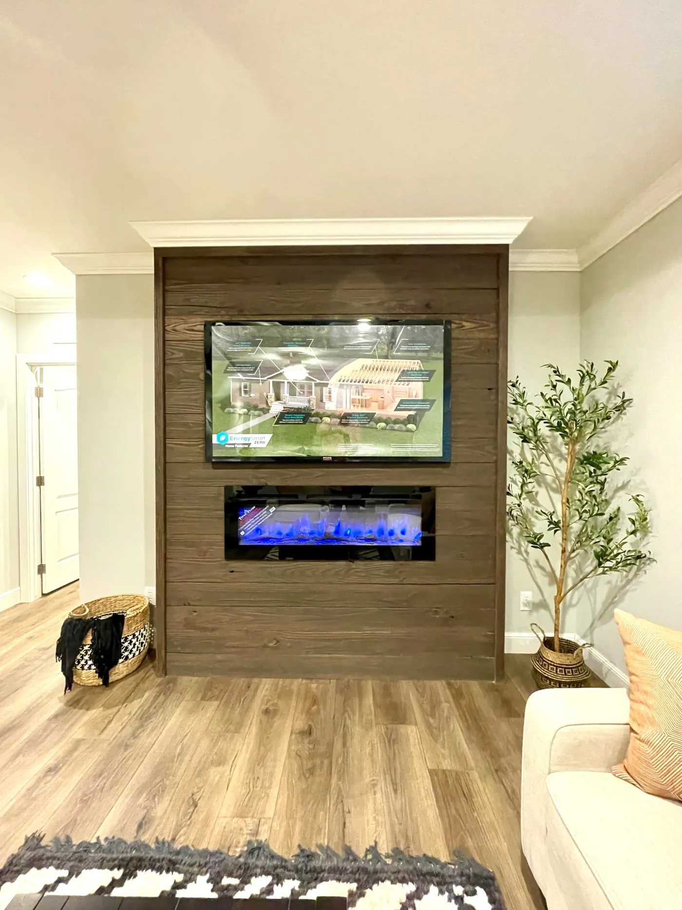 Electric Fireplace with Wood Burning Fireplace Option