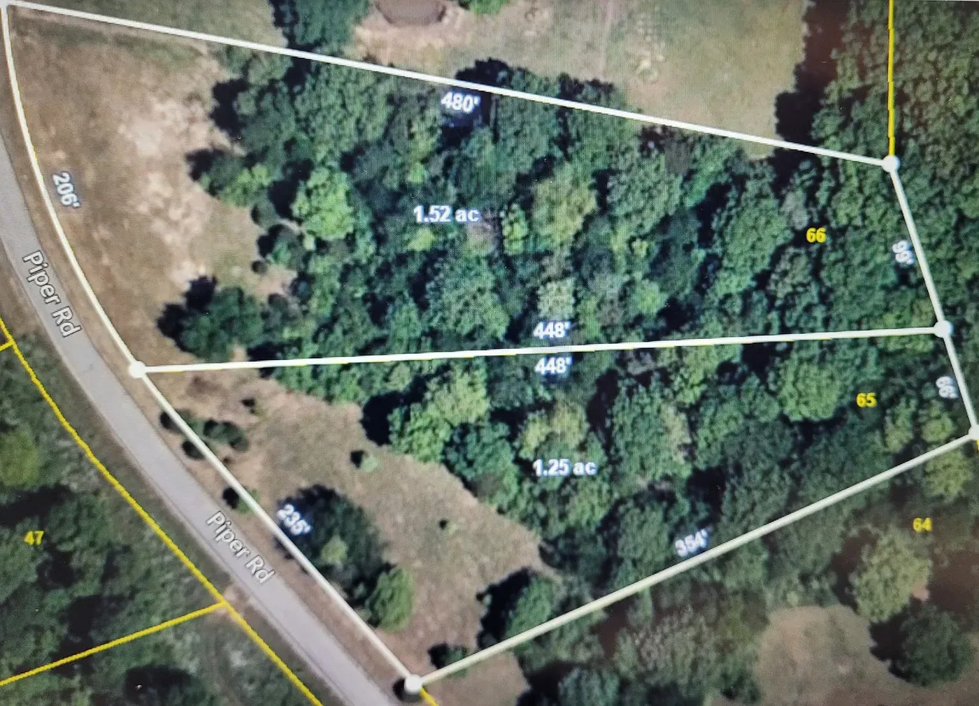 Over view of 2 side by side one acre tracts