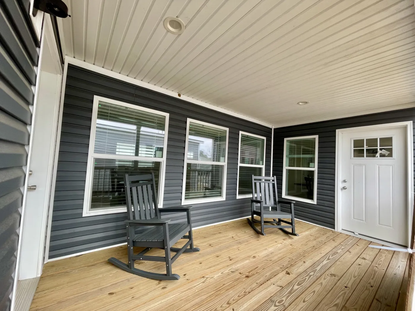 The home's porch "out back"