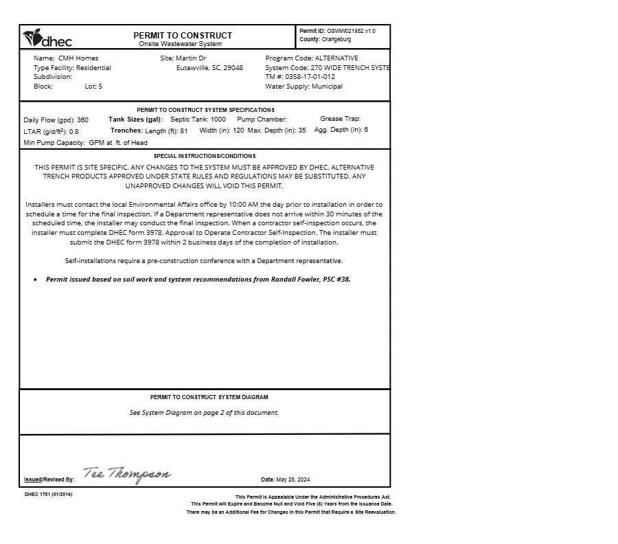 Septic Permit 