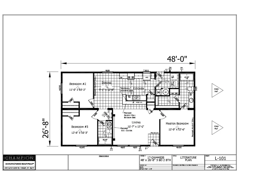 3 BED / 2 Bath - The Dreamworks - Available NOW Flooplan