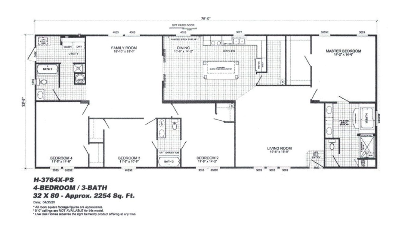 Live Oak Highlander (4 Bedroom 3 Bath Model)floorplan image