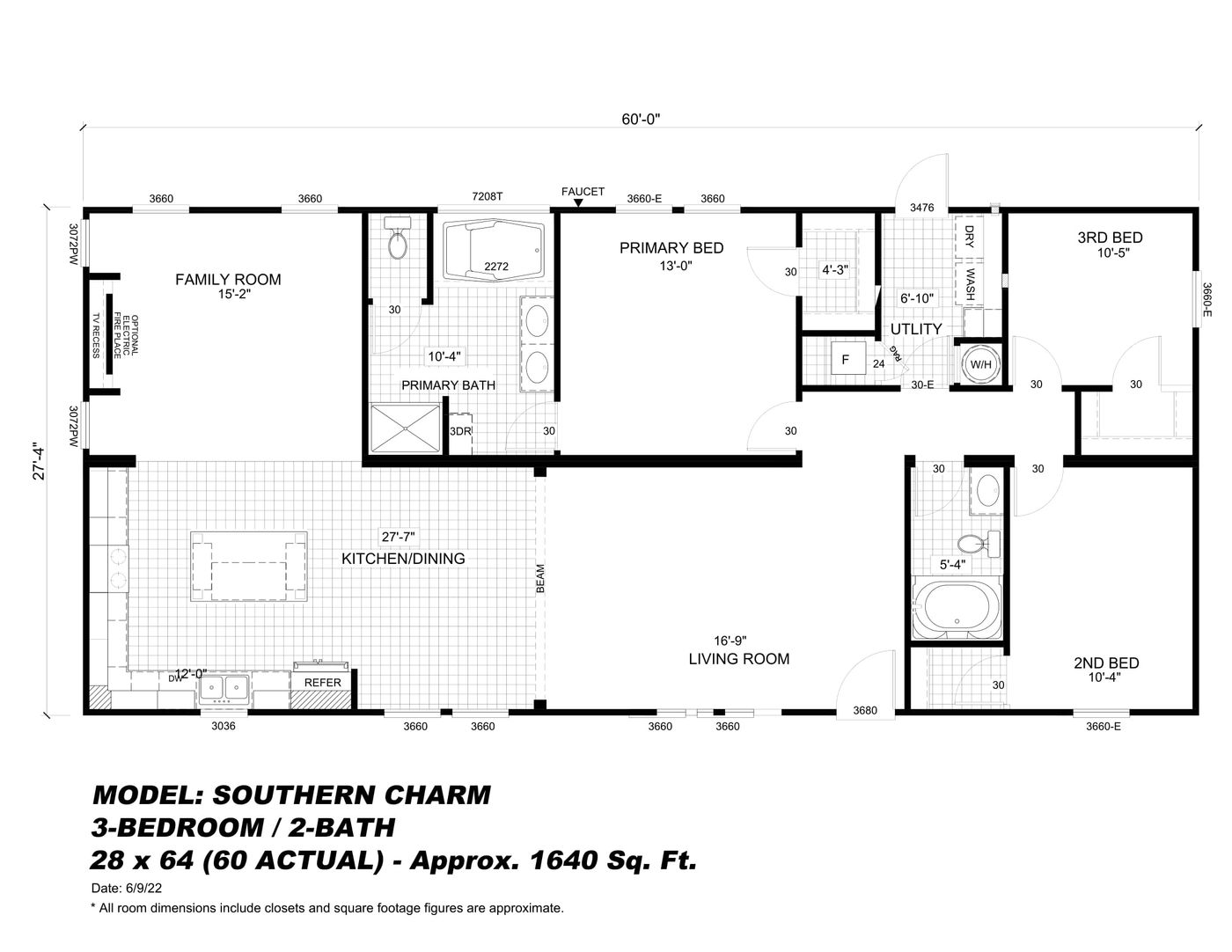 "SOUTHERN CHARM"-Floated Drywall! Relaxing Vibes!floorplan image