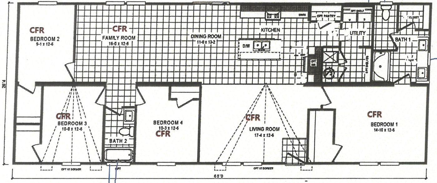 Spacious 4 Bedroom floorplan image