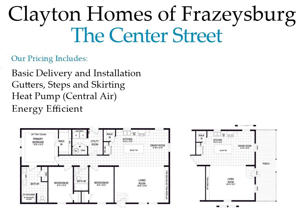 Center Street - Full Drywall Porch Modelfloorplan image