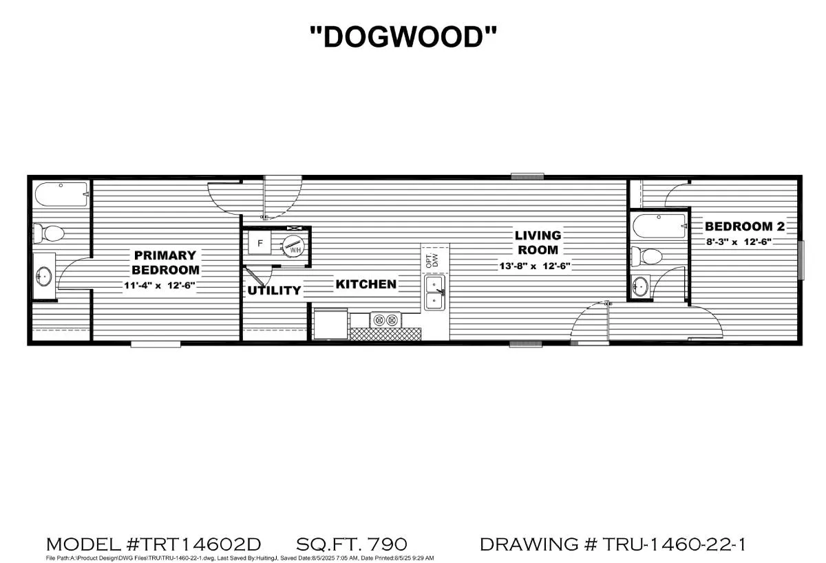 The Dogwood 14X60 Flooplan