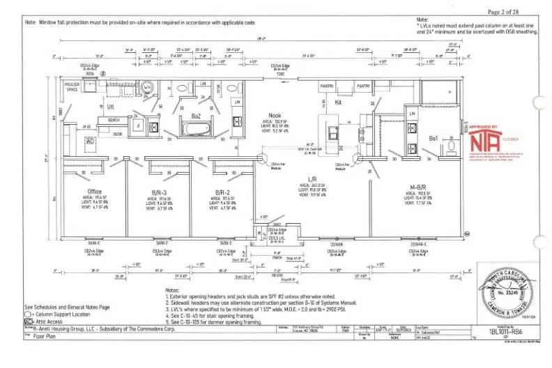 4 Bedroom Modular IN Chappels SC Flooplan