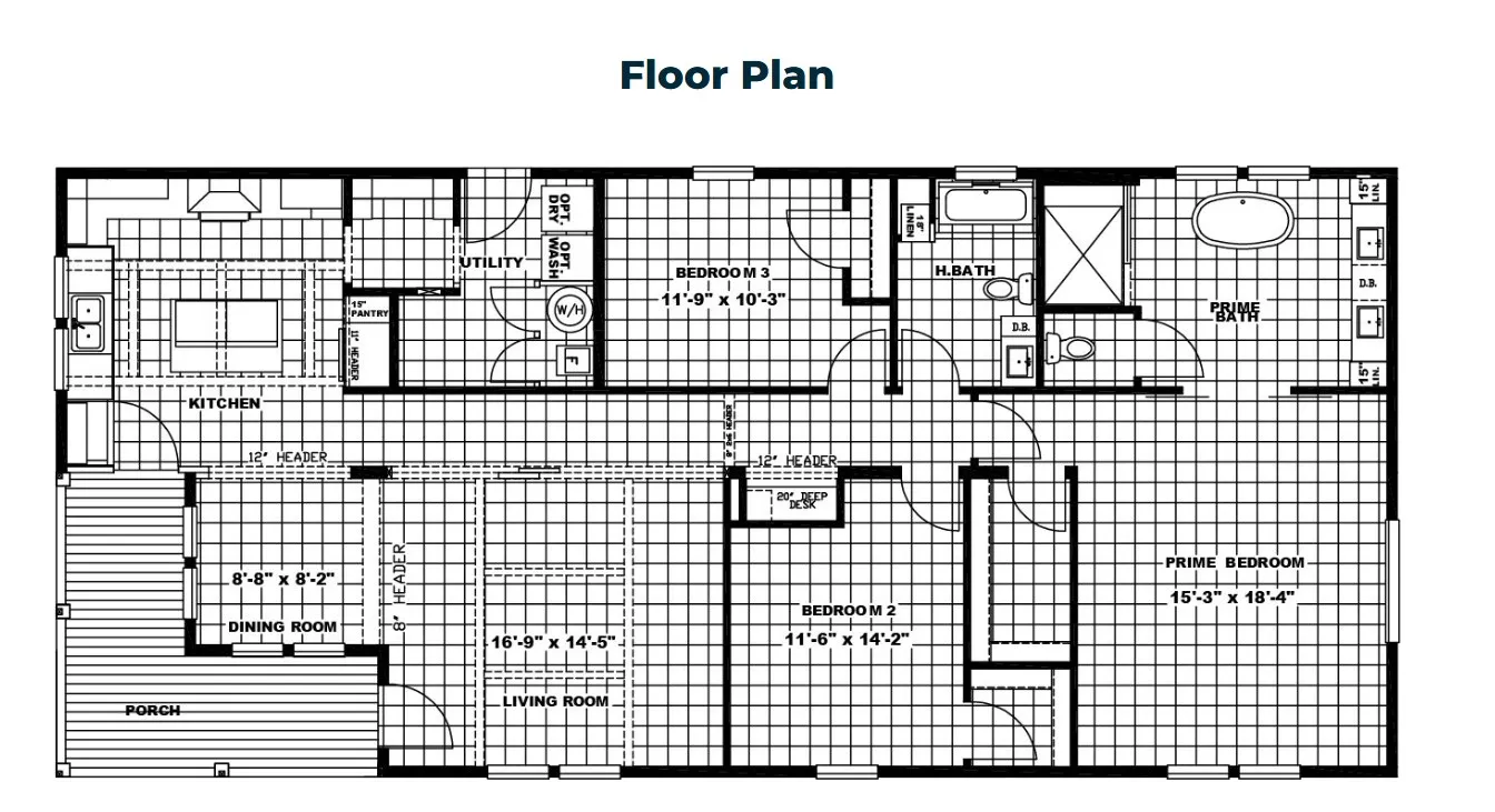 Southern Charm 3BR Flooplan