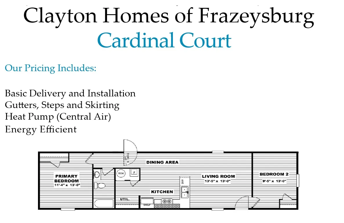 2 BR Cardinal Court - Super Sale Home Flooplan