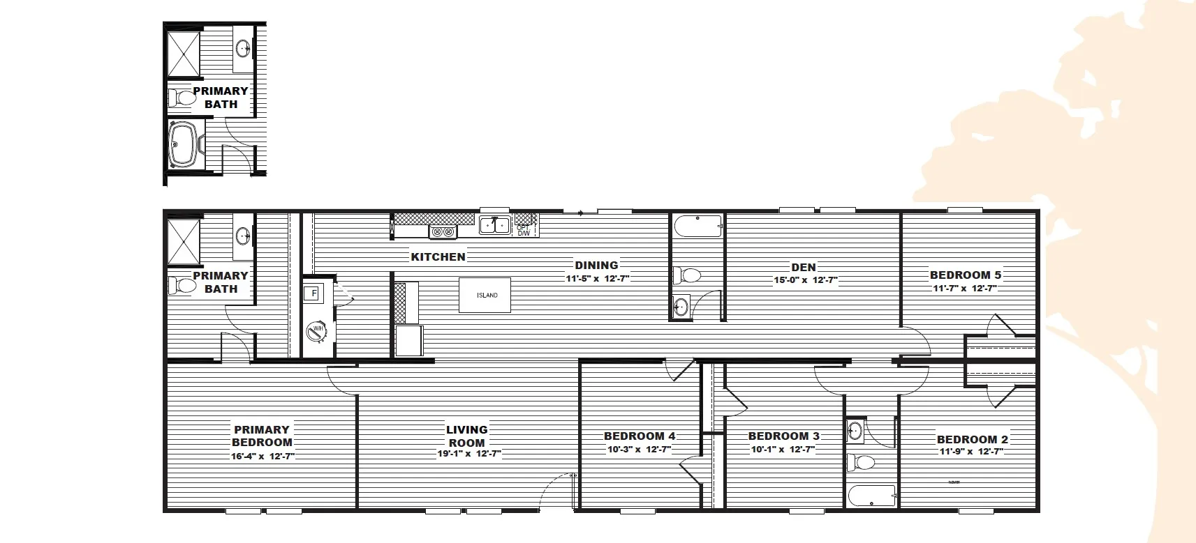 Spacious 5 BR 3 Bath Dream Home! Flooplan