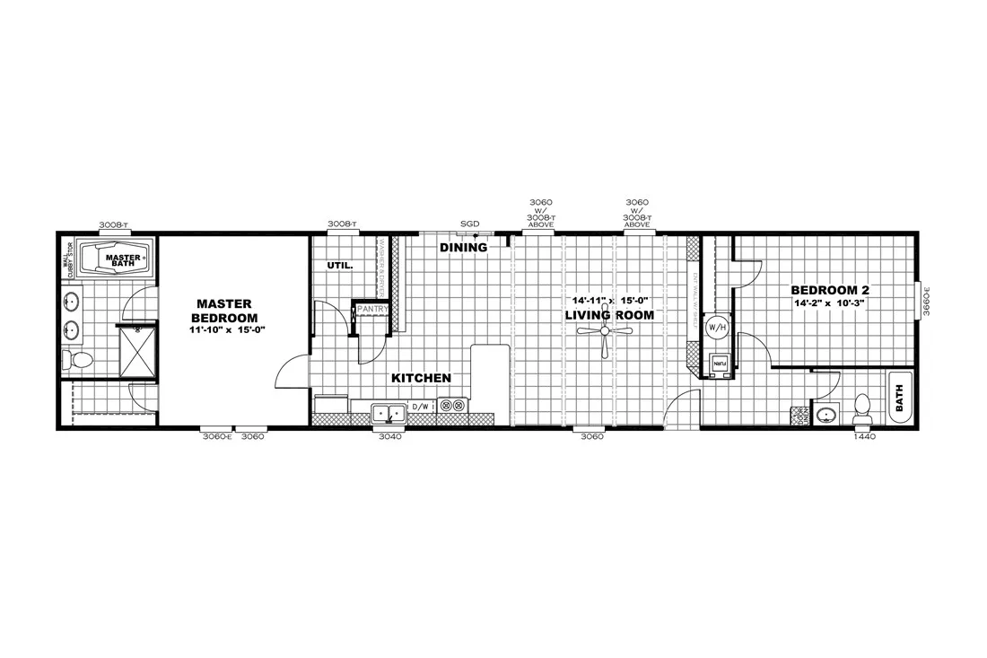 2 Beds/ 2 Baths-  The Jubilee Flooplan