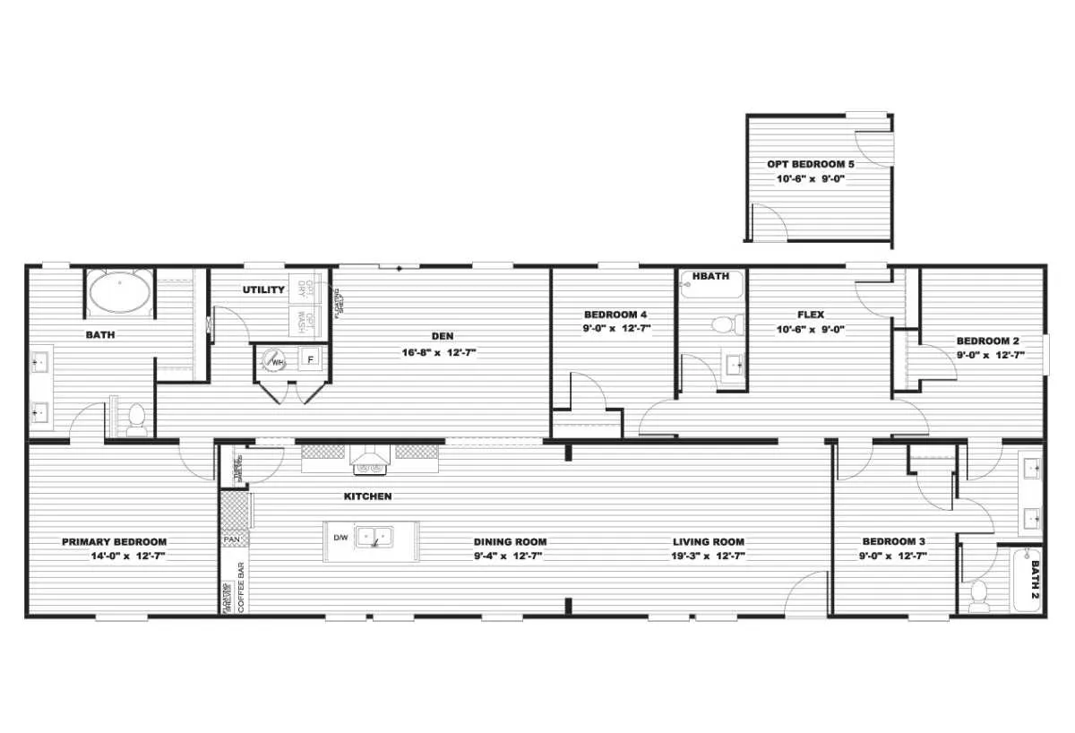 Epic Rainer - Huge 5 BED 3 Bath Home Flooplan