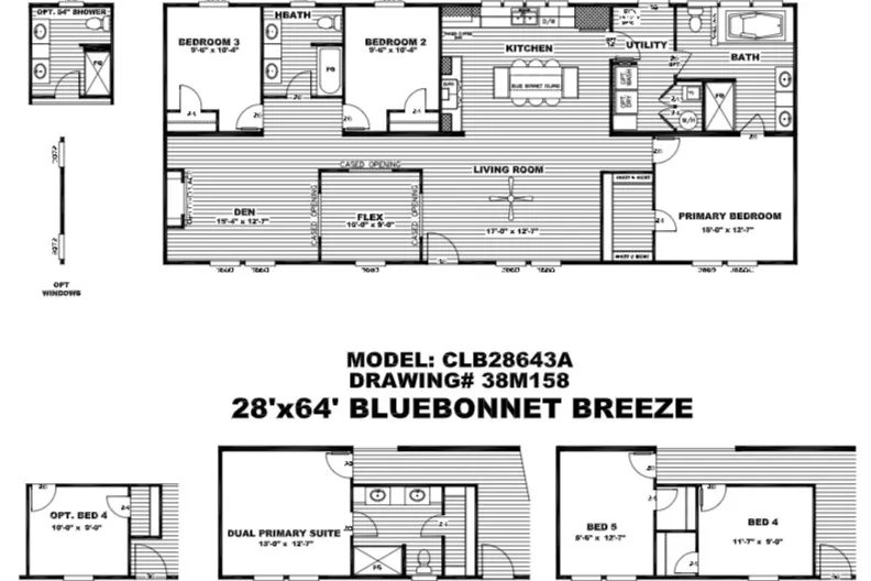Amazing floor plan with options for 4th and 5th bedrooms and an office