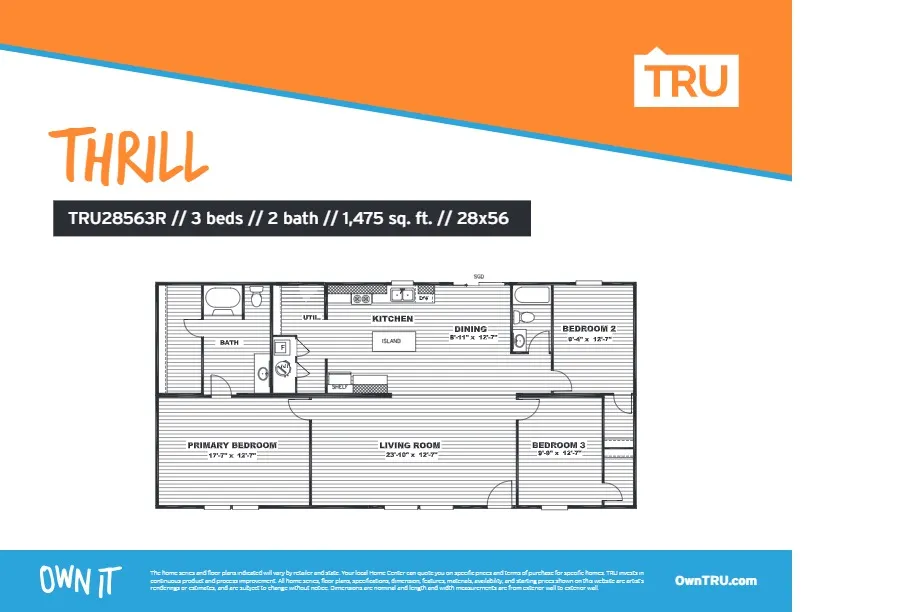 THRILL-$84,999 Save $10,112floorplan image