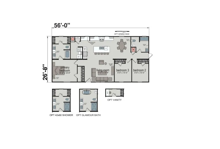 The Embrace-Flashy, Classy, AND AN Open Floor Plan Flooplan