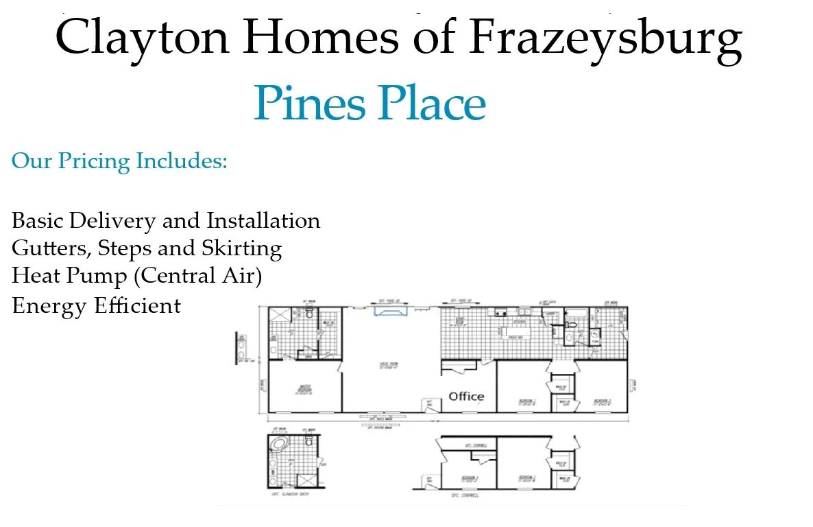 The Pines Place- Great Room W Home Office Flooplan