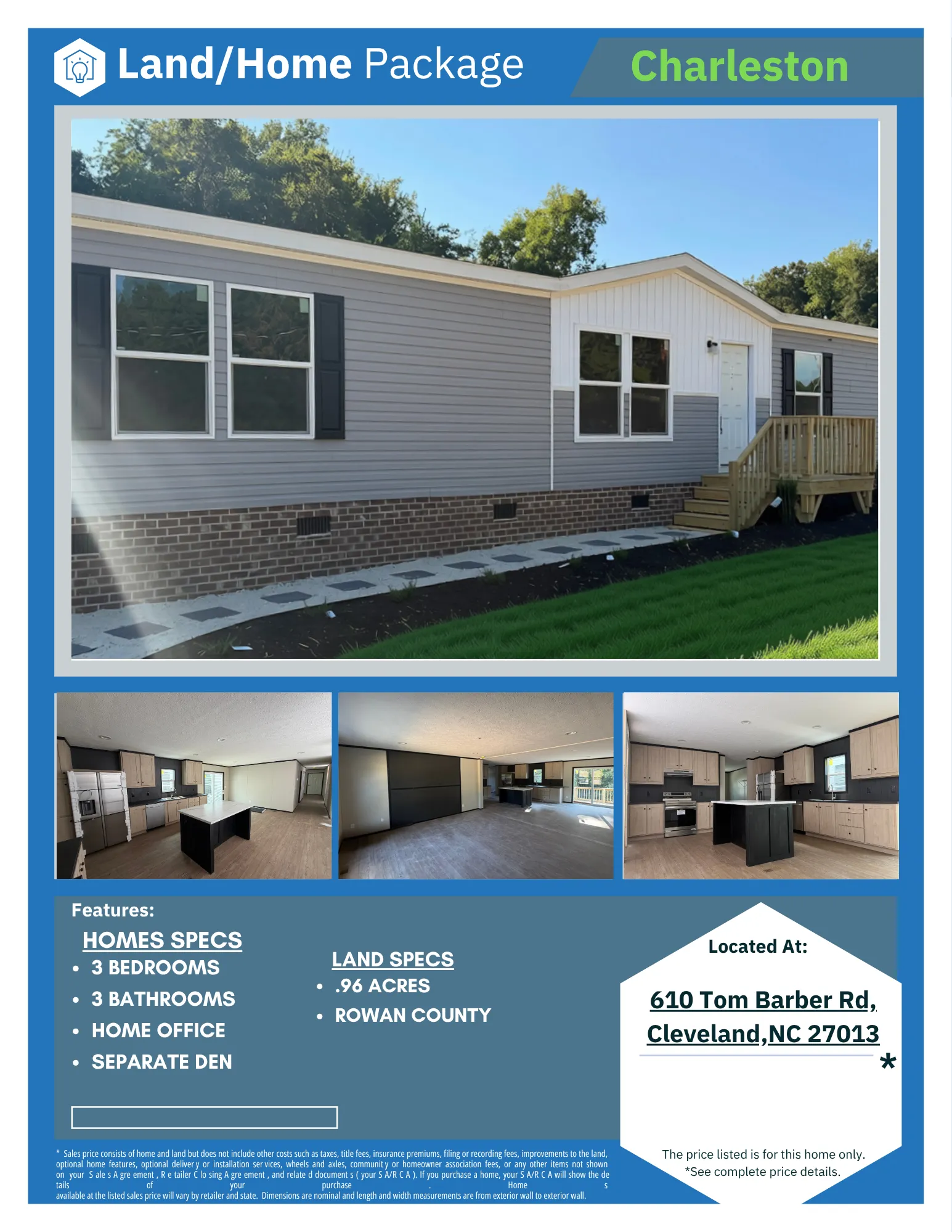 The Charleston Land Home Package Flooplan
