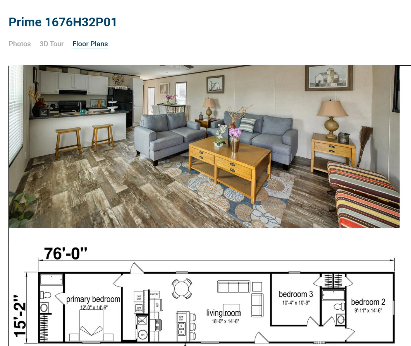 Champion Prime 16X76 Flooplan
