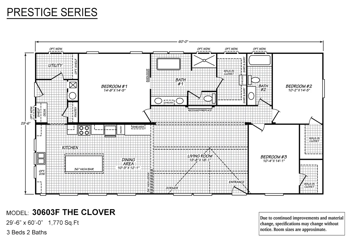 3 BED / 2 Bath - The Clover - Farmhouse Feel! Flooplan
