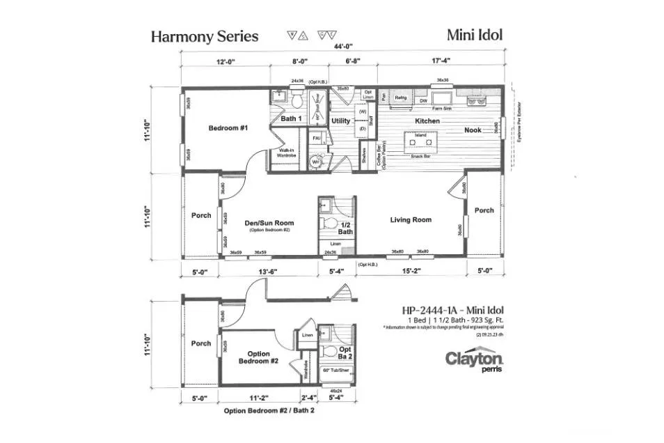 Floorplan with Sunroom Option