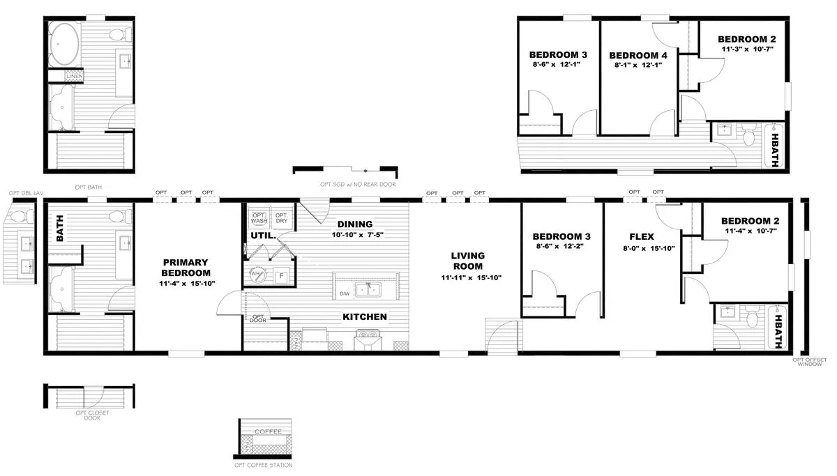 4 Beds/ 2 Baths- The Mammoth Flooplan