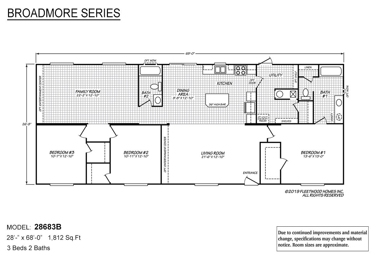 3BD/2BA - The Rocky Mountain - MUST SEE!!floorplan image