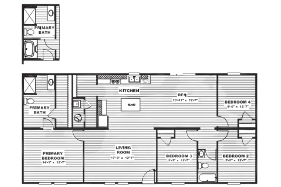 The OAK - 4 BD/2 BA - New Arrival Flooplan