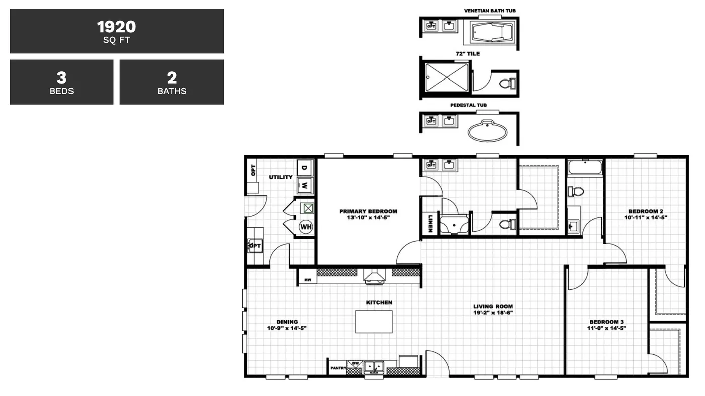 DIAMOND  32' WIDE BY 60' LONGfloorplan image