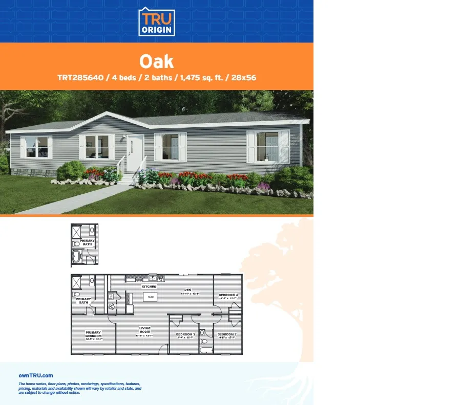 Least Expensive Double "Oak"floorplan image