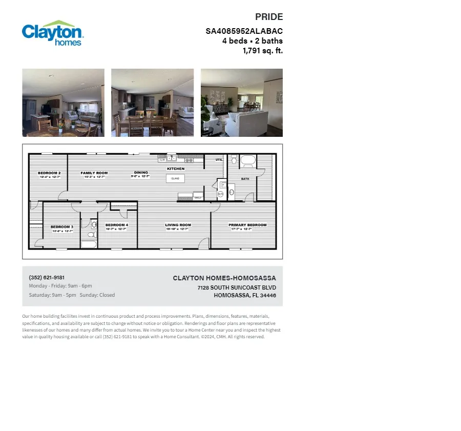 4 Bed 2 Bath Across the street from Lake Rousseaufloorplan image