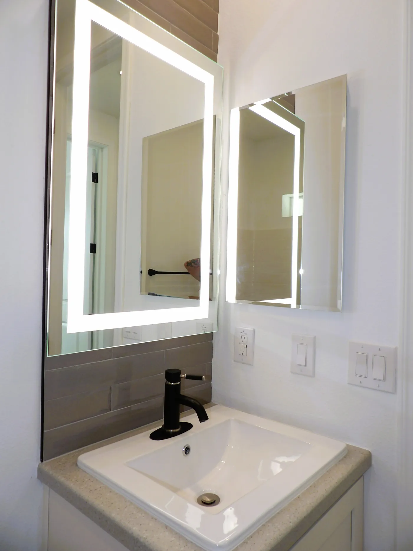 Raised Vanity with back-lit Mirror