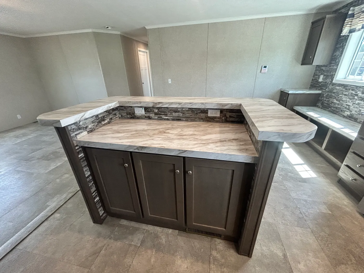 Full view of the kitchen island. 