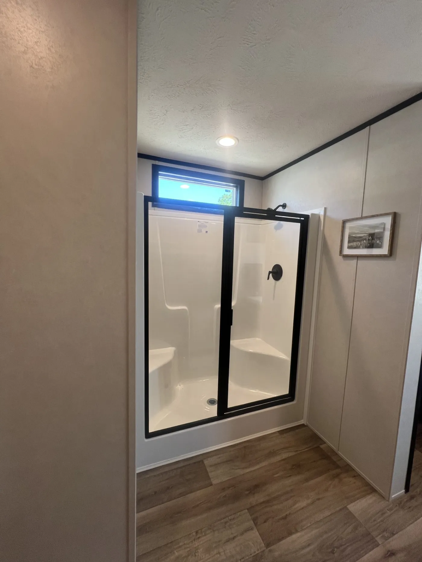 walk in shower or upgrade to tile shower option