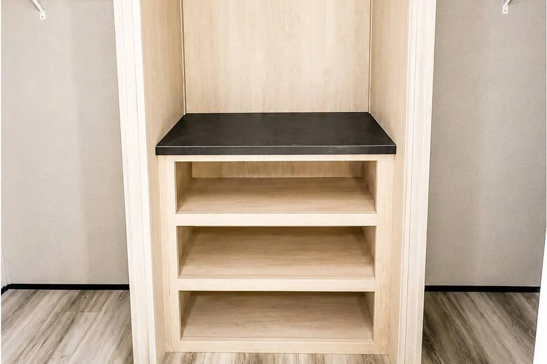 Storage space in the primary bedroom closet!