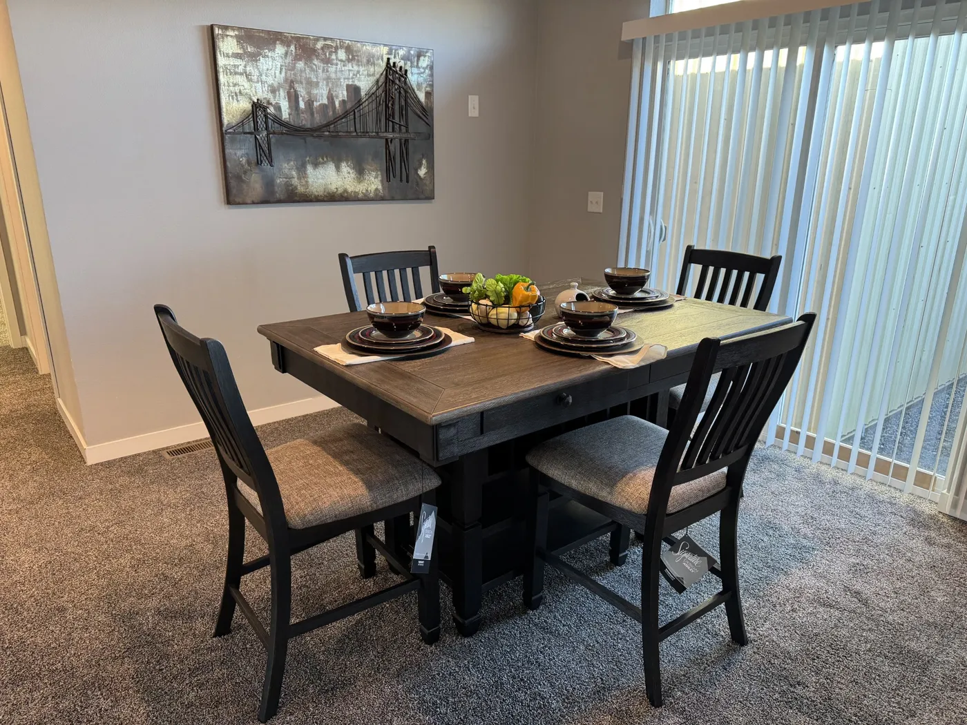 Dining room right off the sliding glass door that can lead to your future deck!!