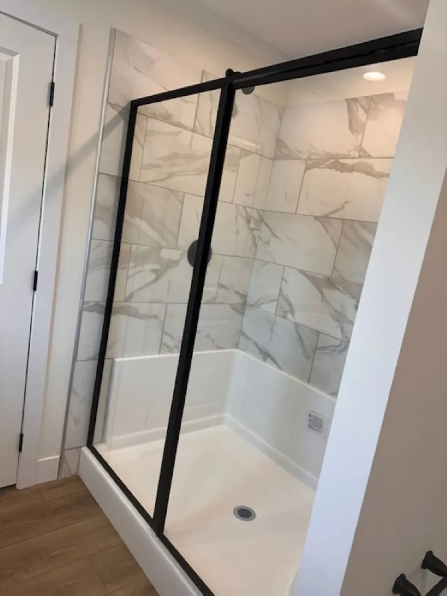60" Ceramic tile step in shower