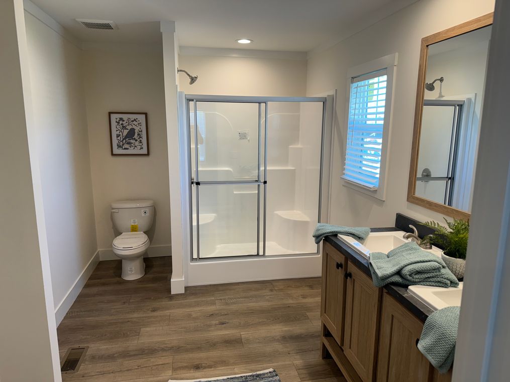 Primary bathroom with double vanities