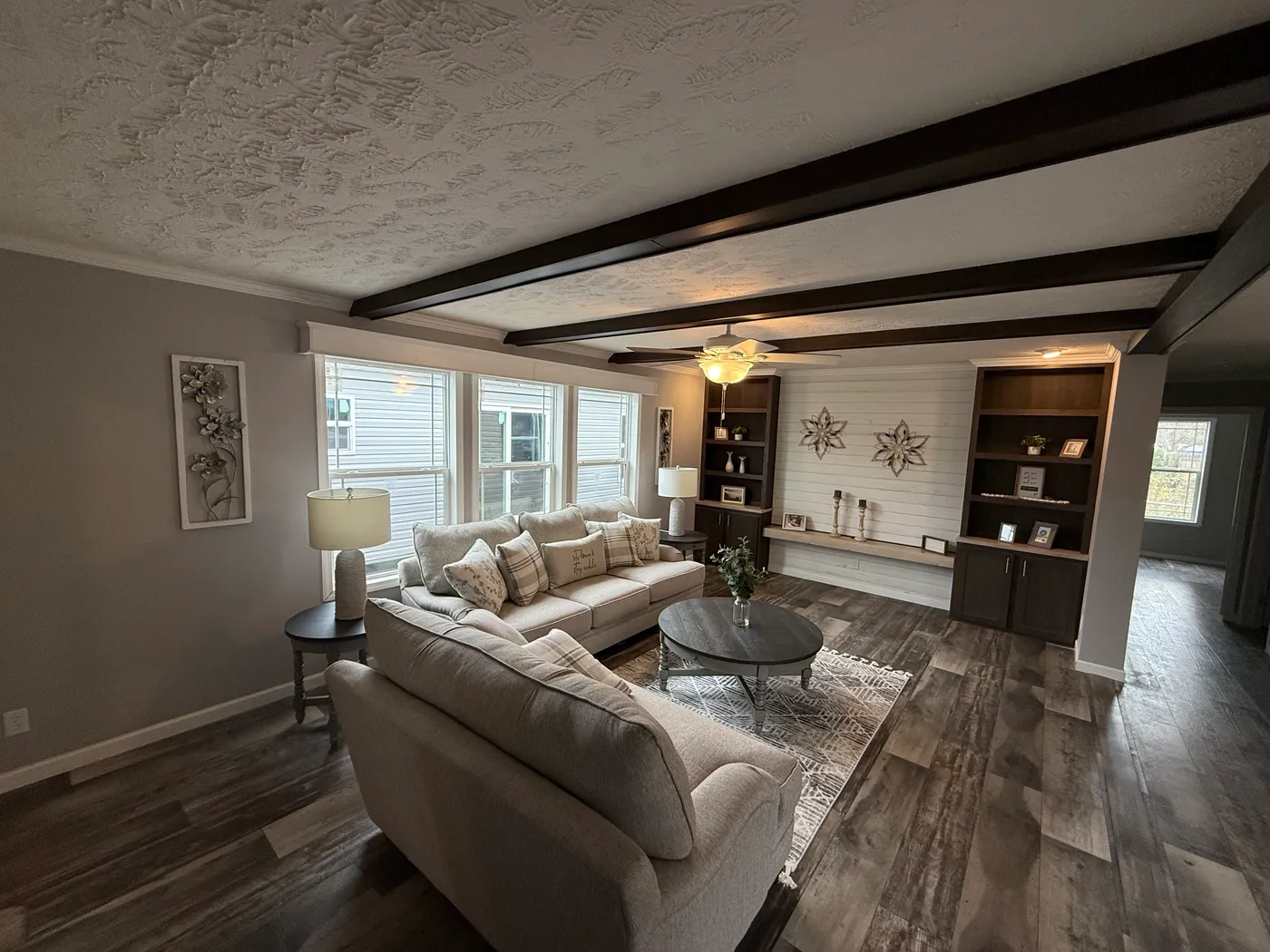 Spacious den, floated sheetrock throughout home
