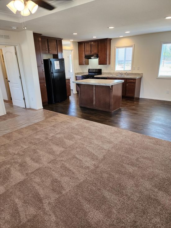View of kitchen from living room