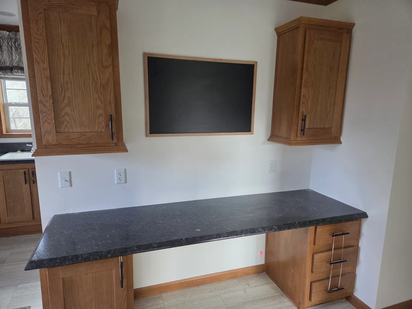 desk and chalkboard