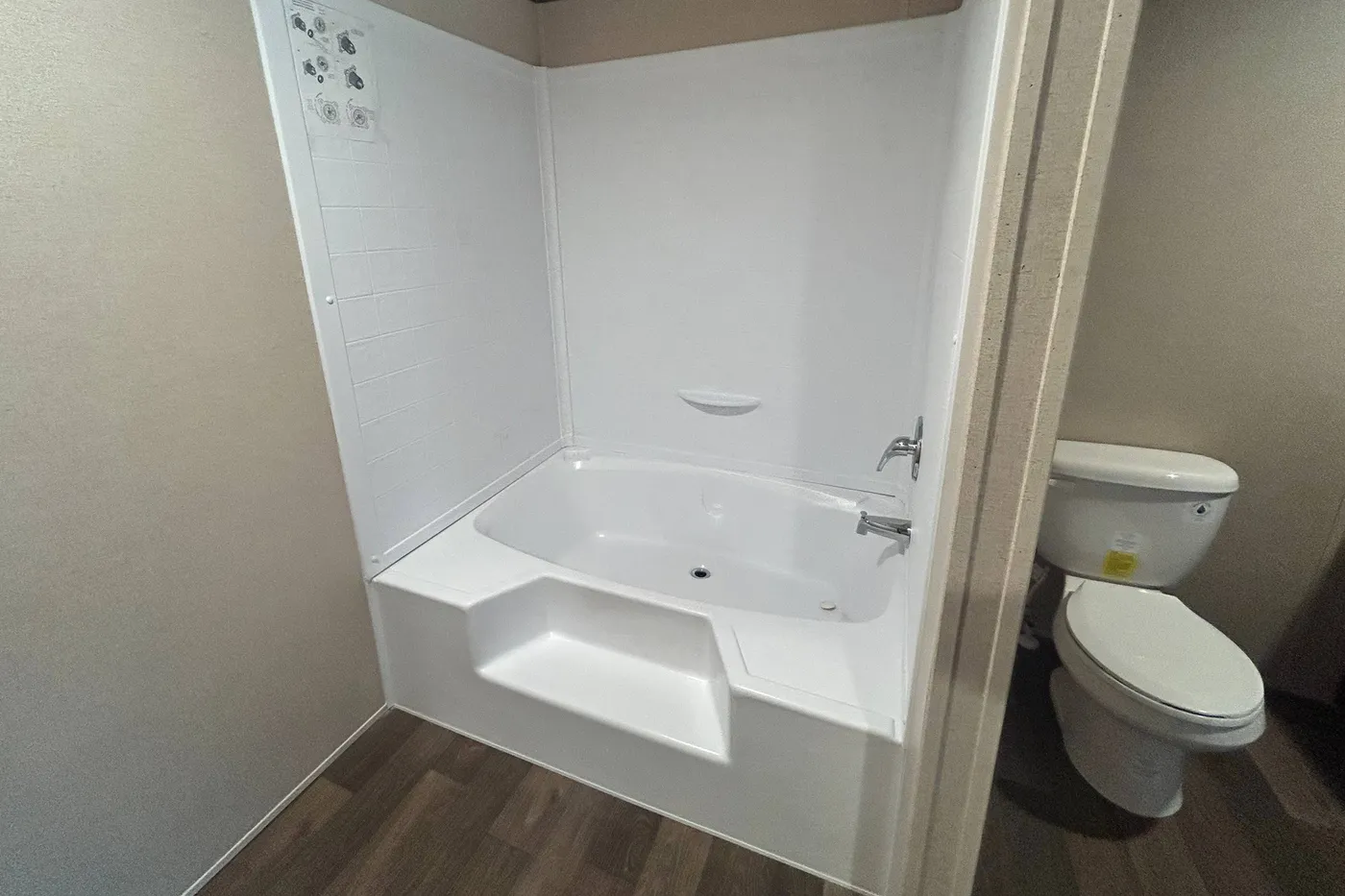 This tub/shower combo is the perfect addition to this main bathroom. 