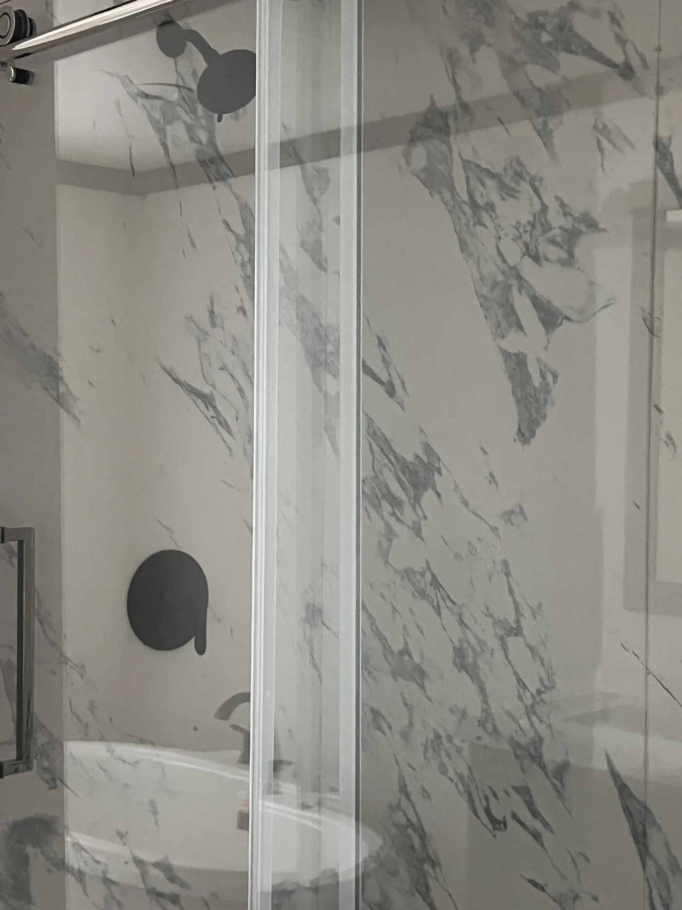 Large Walk In Tile Shower With A Georgeous Soaking Tub