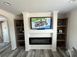 Bulti-in entertainment center with electric fireplace!