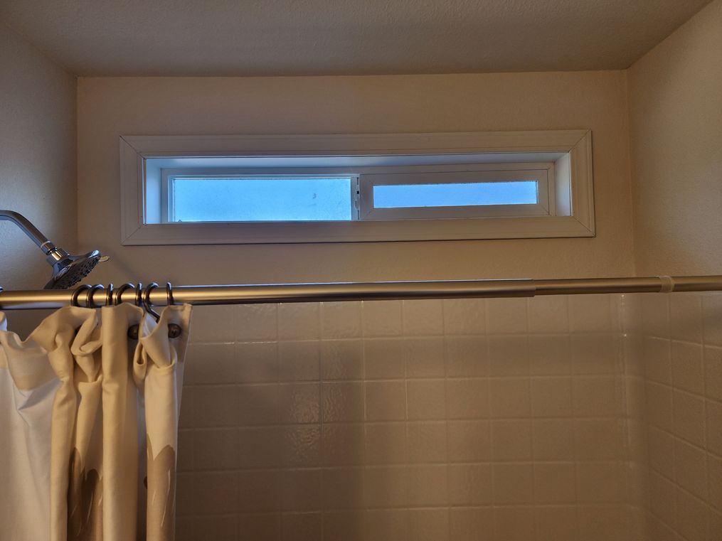 Window over tub/shower.