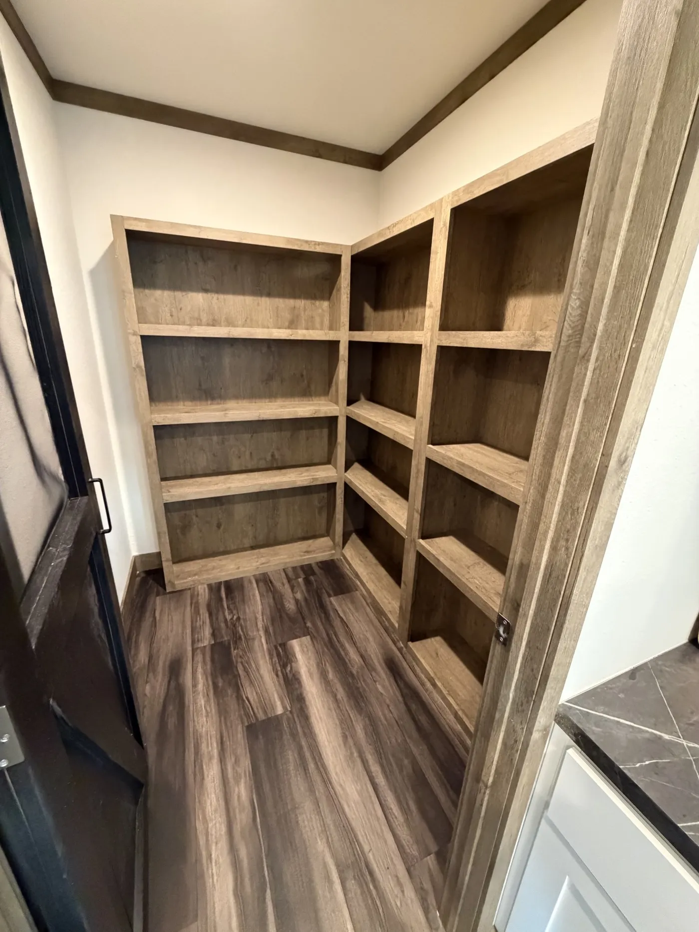 Look at this large walk in Kitchen Pantry space for everyone and there is an electrical outlet for your convenience, your going to love it!